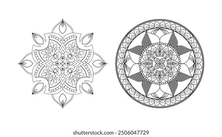 Kids and adults refreshment coloring mandala page