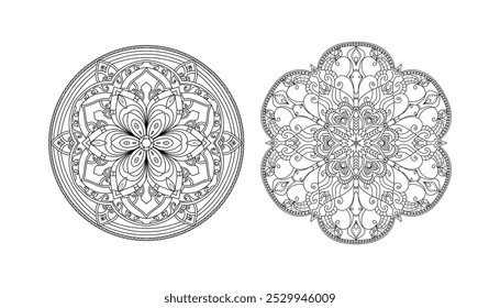 Kids and adults refreshment coloring mandala page.