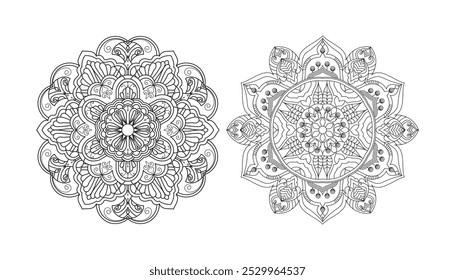 Kids and adults refreshment coloring mandala page.