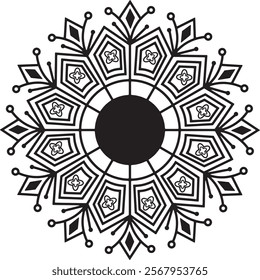 Kids and adults refreshment coloring mandala page design.