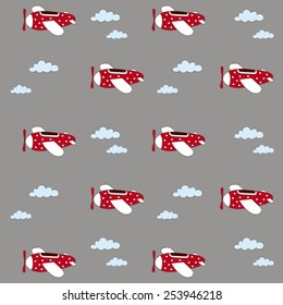 kids airplane sky pattern design