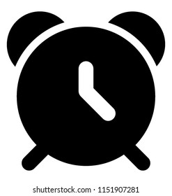 
Kids alarm clock like shape with clock hands, making icon for timepiece 
