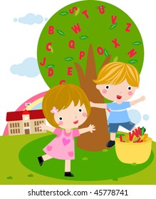 kids and alphabet