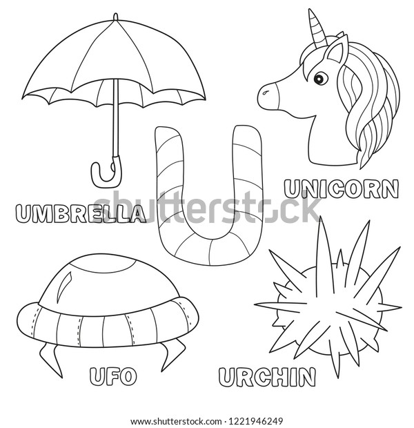 Kids Alphabet Coloring Book Page Outlined Stock Vector (Royalty Free