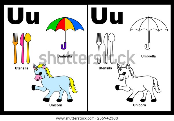 Kids Alphabet Coloring Book Page Outlined Stock Vector (Royalty Free ...