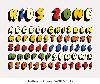 Kids alphabet, Cute letter, Kids letter full color for poster, print files, tshirt design, logos