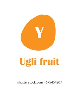 Kids alphabet in flat style. U . Vector illustration for print, cards and creative  design