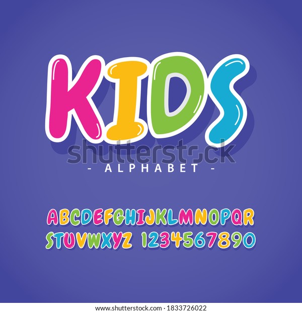 Kids Alphabet Full Color Vector Template Stock Vector (Royalty Free ...