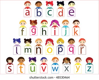 kids alphabet vector