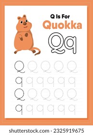 Kids Animal Alphabet Tracing Worksheet
