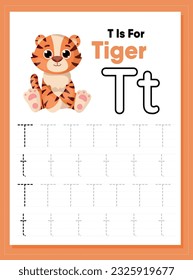 Kids Animal Alphabet Tracing Worksheet
