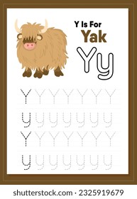 Kids Animal Alphabet Tracing Worksheet