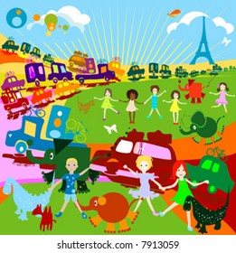 kids and animals