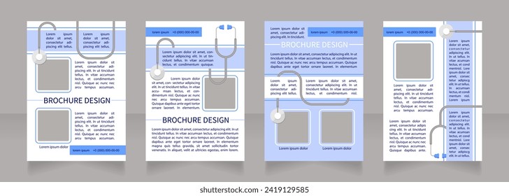 Kids annual checkup benefits blank brochure layout design. Vertical poster template set with empty copy space for text. Premade corporate reports collection. Editable flyer paper pages