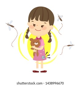 Kids and Anti Mosquito Patch vector