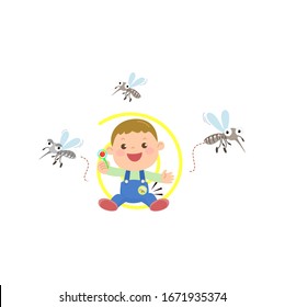Vector de parches para niños y antimosquitos