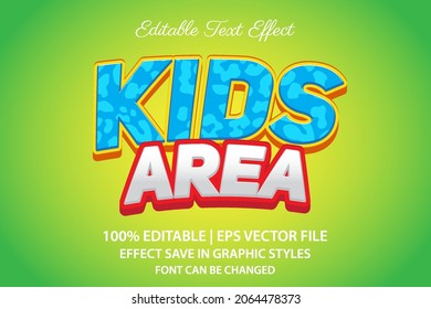 efecto de texto editable del área infantil 3d