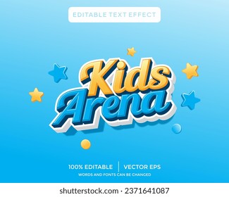 kids arena 3D text effect template