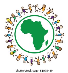 Kids around Africa continent