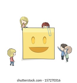 Kids around memo. Vector design. 