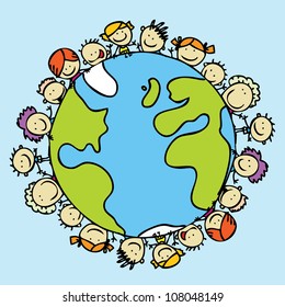 Kids around the world together save the planet earth