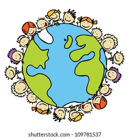 Kids around the world together save the planet earth