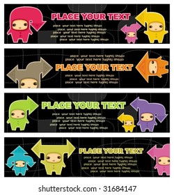kids arrows vector banners.