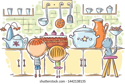 9,492 Cartoon family kitchen Images, Stock Photos & Vectors | Shutterstock