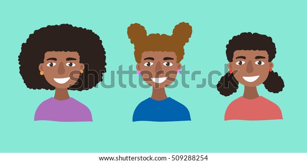 Kids Avatar Cartoon Set Cute Smiling Stock Vector Royalty Free