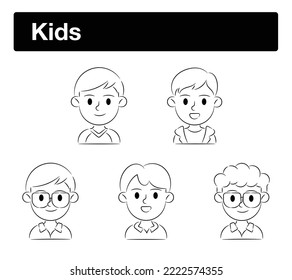 Kids avatar Illustration Pack for Web Design, Poster, Brochure, Printing, Advertisement, etc.