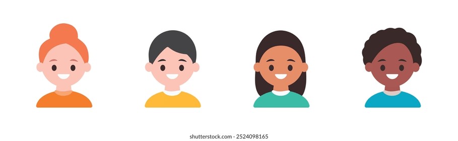 kids avatar set flat vector design