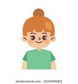 Kids Avatar Vector Illustration Isolated In White. Face Emotions. Multinational User People Portrait. Flat Illustration