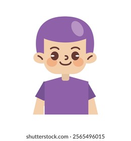 Kids Avatar Vector Illustration Isolated In White. Face Emotions. Multinational User People Portrait. Flat Illustration