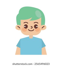 Kids Avatar Vector Illustration Isolated In White. Face Emotions. Multinational User People Portrait. Flat Illustration