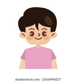 Kids Avatar Vector Illustration Isolated In White. Face Emotions. Multinational User People Portrait. Flat Illustration