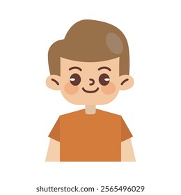 Kids Avatar Vector Illustration Isolated In White. Face Emotions. Multinational User People Portrait. Flat Illustration