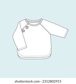 kids baby boy girl, sweatshirt, hoody full sleeve, kids, baby, infants, stylish flat sketch illustration