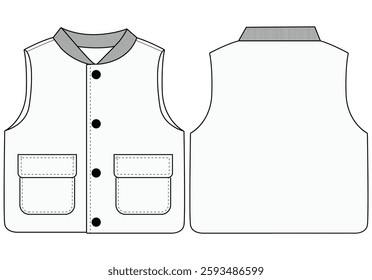 Kids Baby boys down vest jacket Vector illustration design