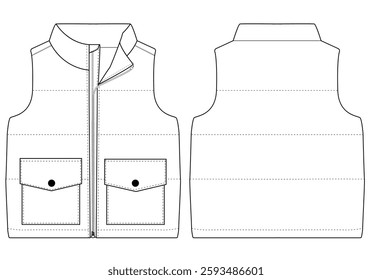 Kids Baby boys down vest jacket Vector illustration design