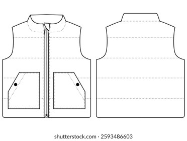 Kids Baby boys down vest jacket Vector illustration design