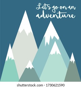 Kids, baby, children room poster cute pastel Let's go on an adventure