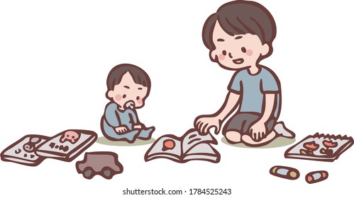 kids and baby cute play