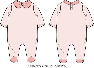 KIDS AND BABY GIRLS WEAR ROMPER PINAFORE DRESS VECTOR ILLUSTRATION