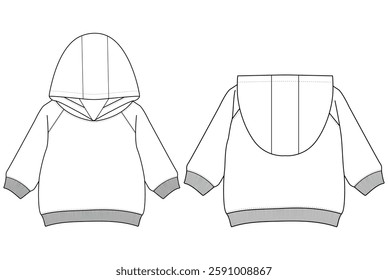 Kids Baby Hoodie Template Vectors design