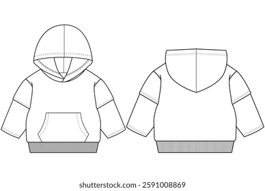 Kids Baby Hoodie Template Vectors design