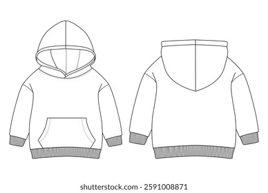 Kids Baby Hoodie Template Vectors design