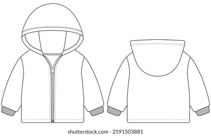  Kids Baby Hoodie Zippers Template Vectors design