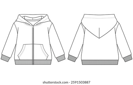  Kids Baby Hoodie Zippers Template Vectors design