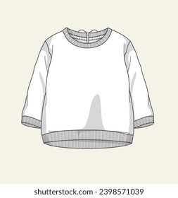 kids baby infant blouse tee top frill top flat sketch illustration