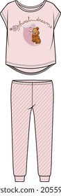 KIDS AND BABY TEE AND PAJAMA SET TOP AND BOTTOM SET